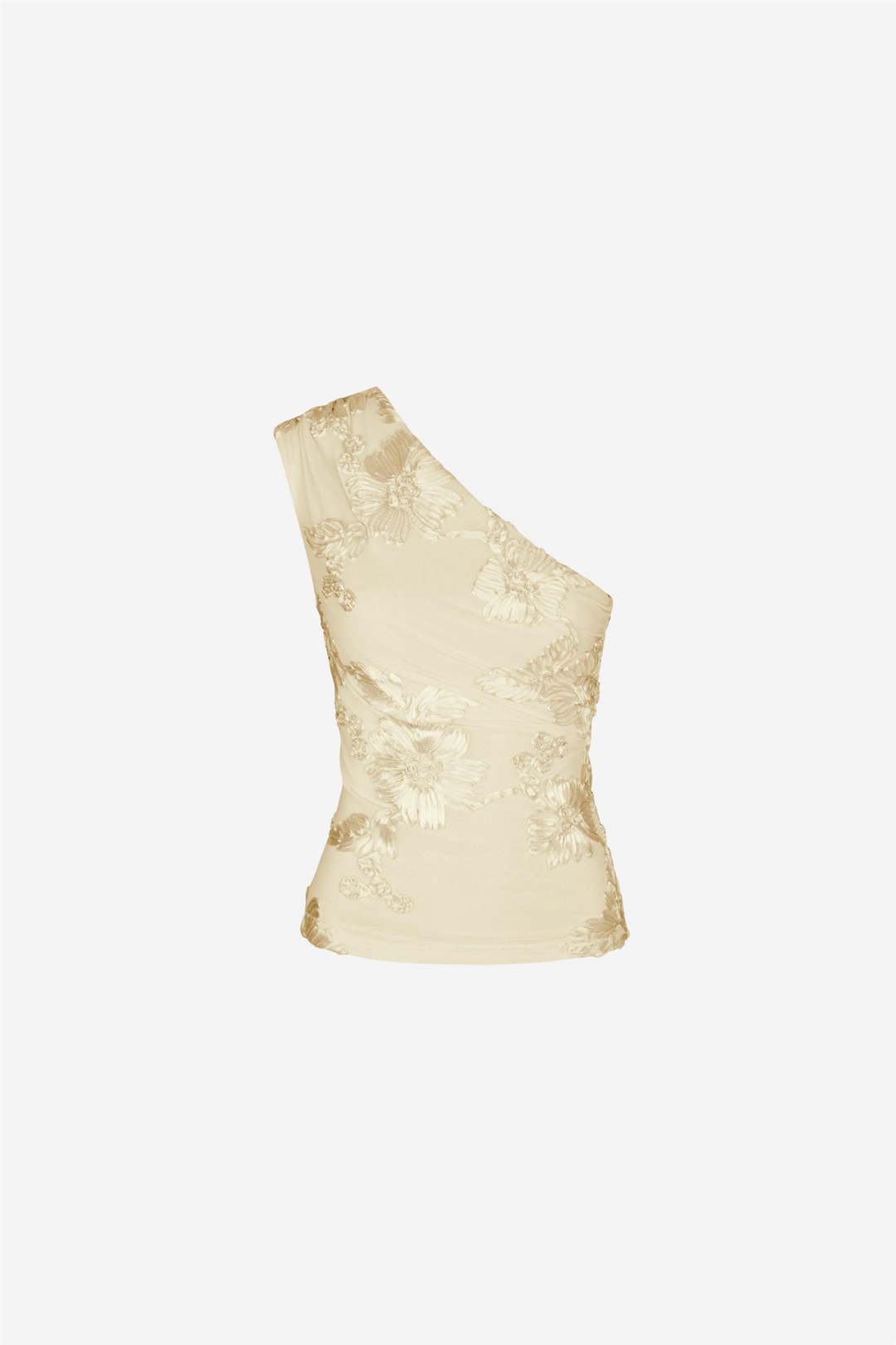 Neo Noir Topper & t-skjorter Florini Big Flower Mesh Top Light Yellow