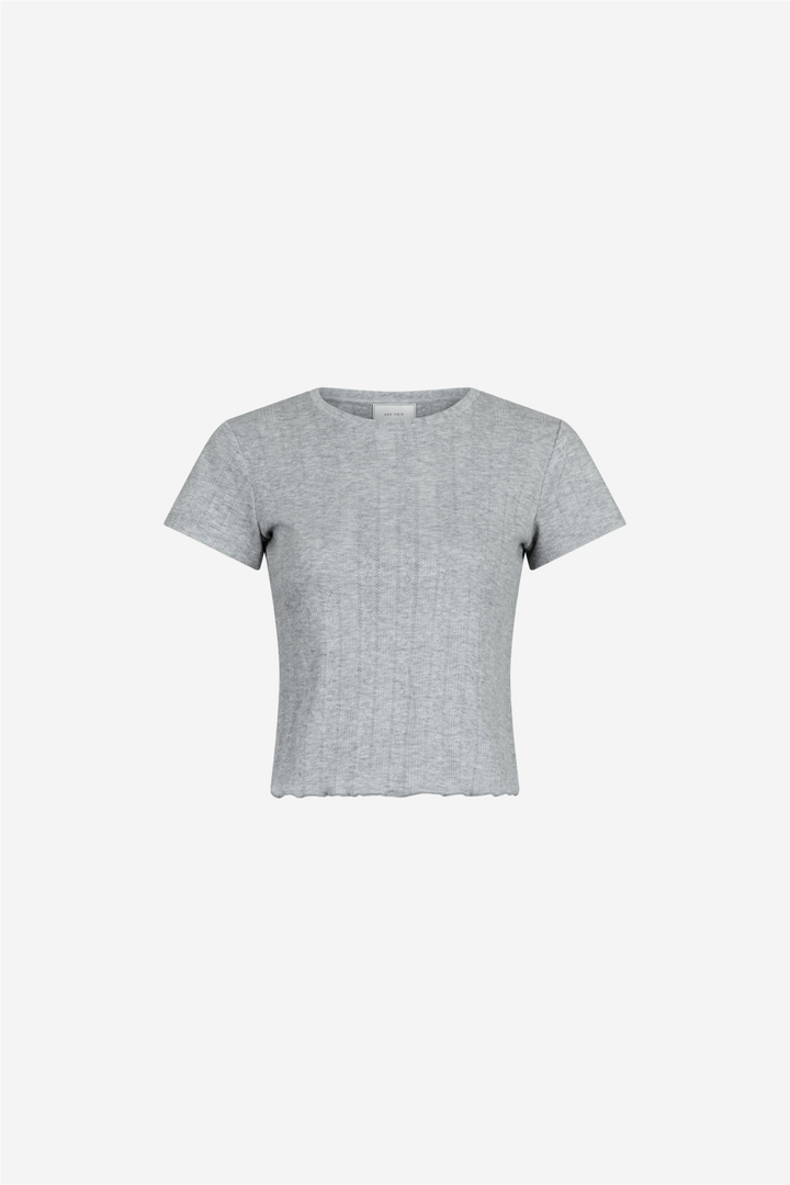 Neo Noir Topper & t-skjorter Lonnie Pointelle Top Light grey