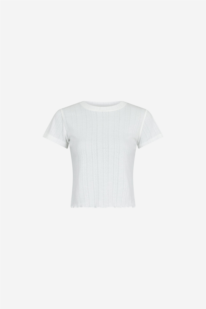 Neo Noir Topper & t-skjorter Lonnie Pointelle Top White