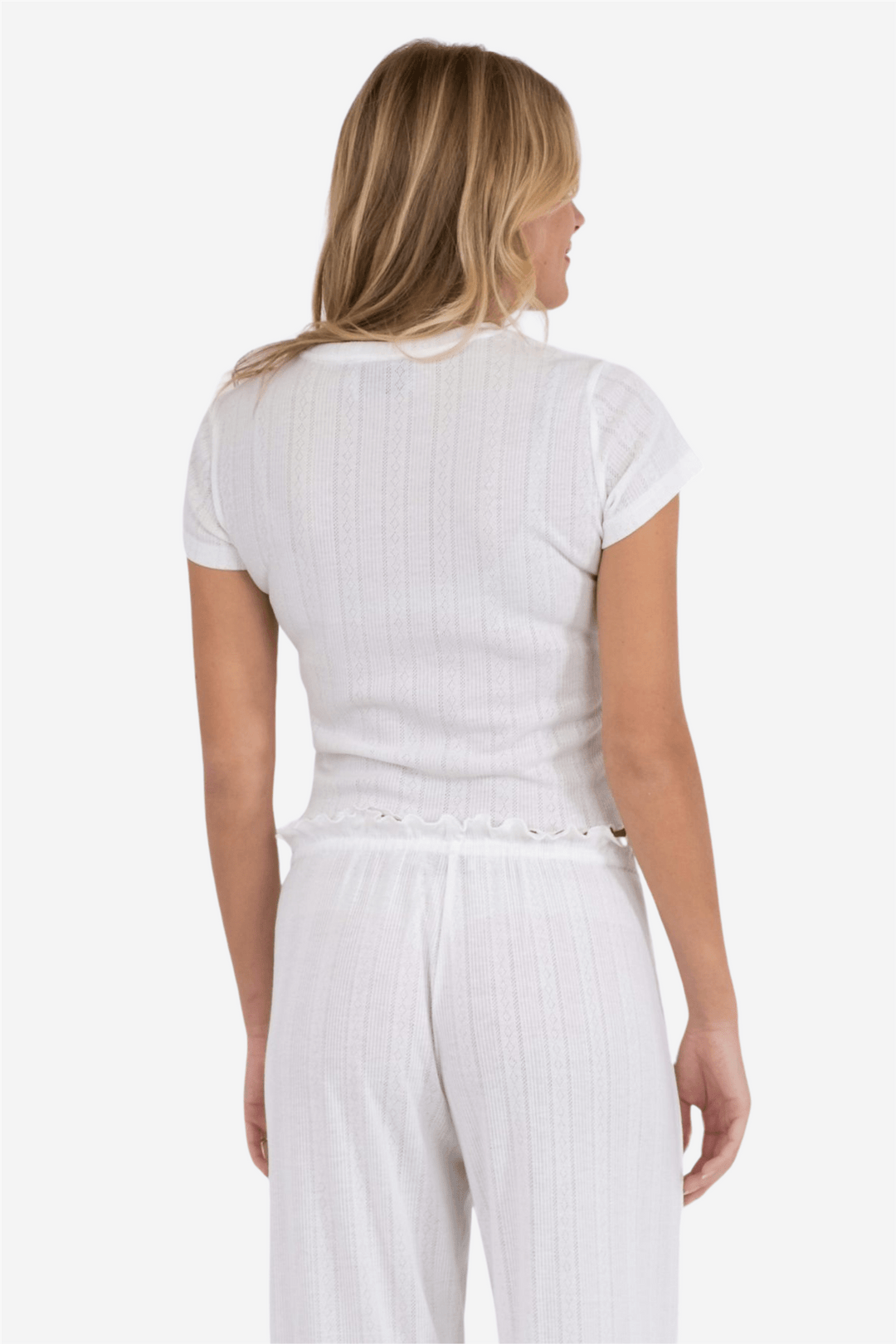 Neo Noir Topper & t-skjorter Lonnie Pointelle Top White