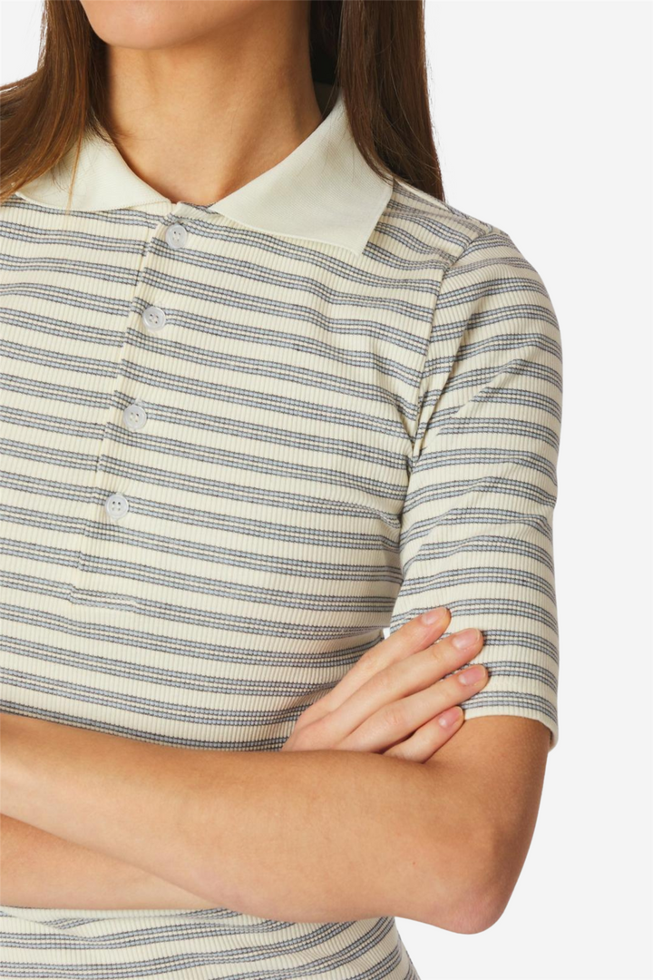 Neo Noir Topper & t-skjorter Manama Stripe Blouse Light Blue