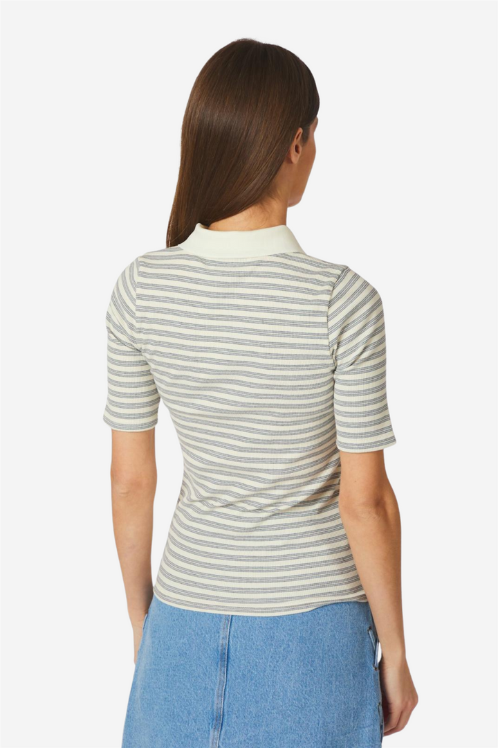 Neo Noir Topper & t-skjorter Manama Stripe Blouse Light Blue