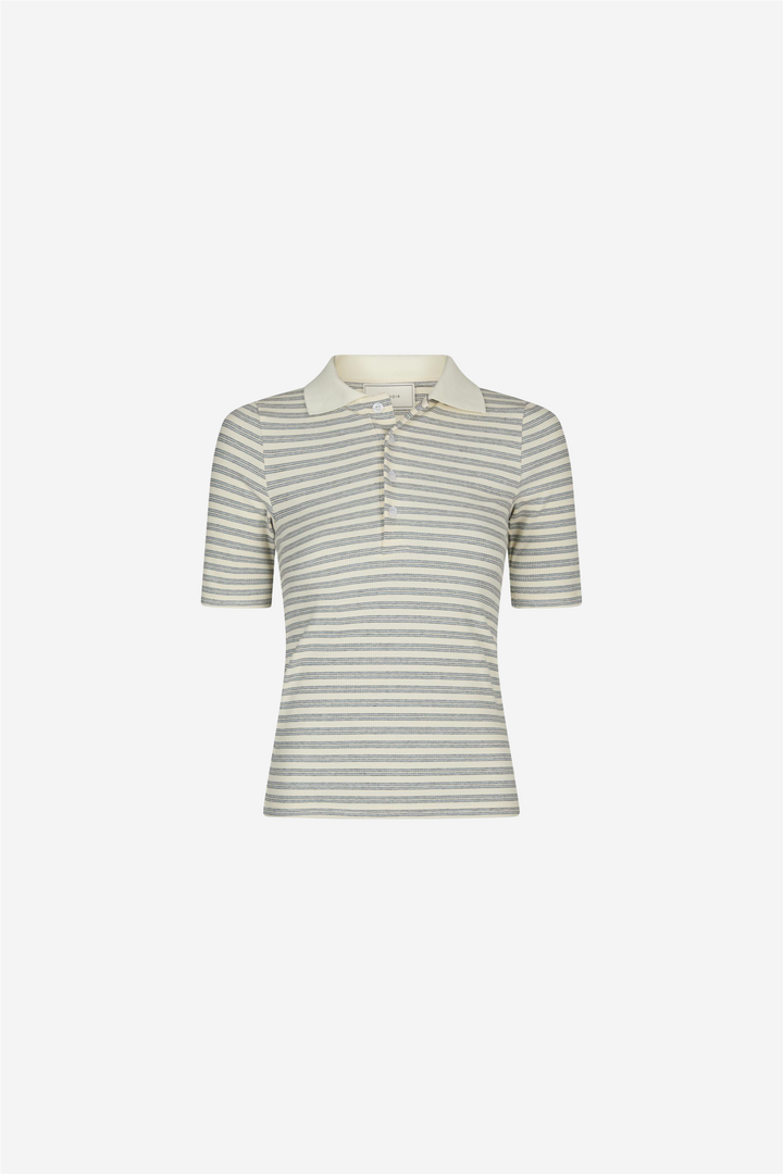 Neo Noir Topper & t-skjorter Manama Stripe Blouse Light Blue
