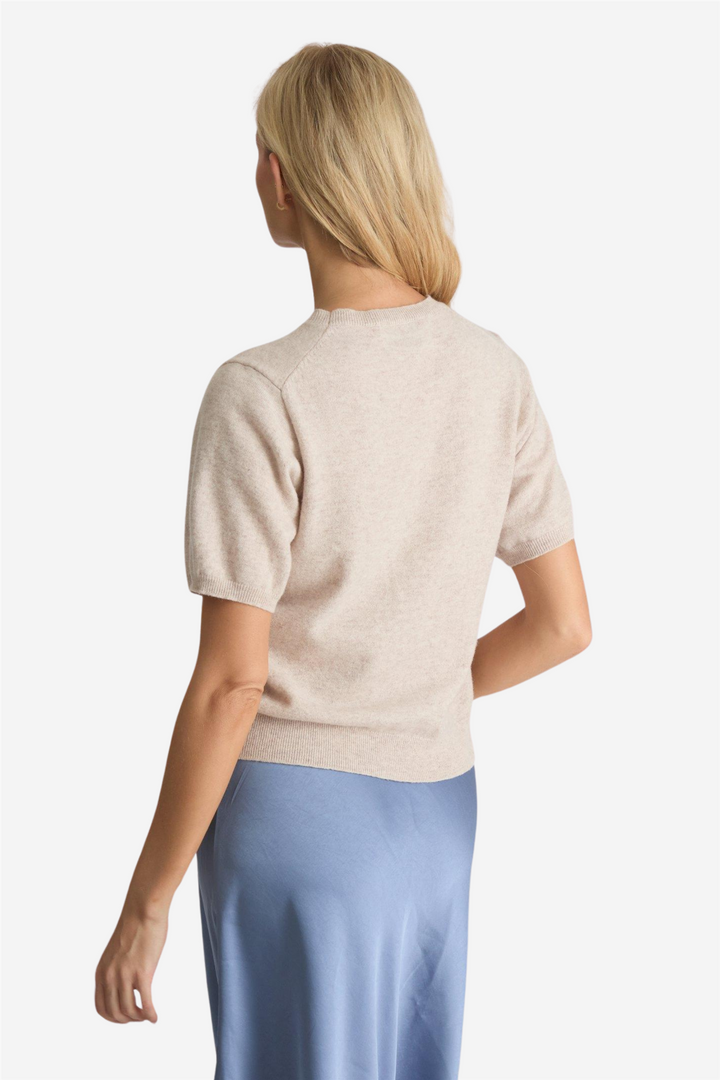 Neo Noir Topper & t-skjorter Missy Knit Tee Sand Melange