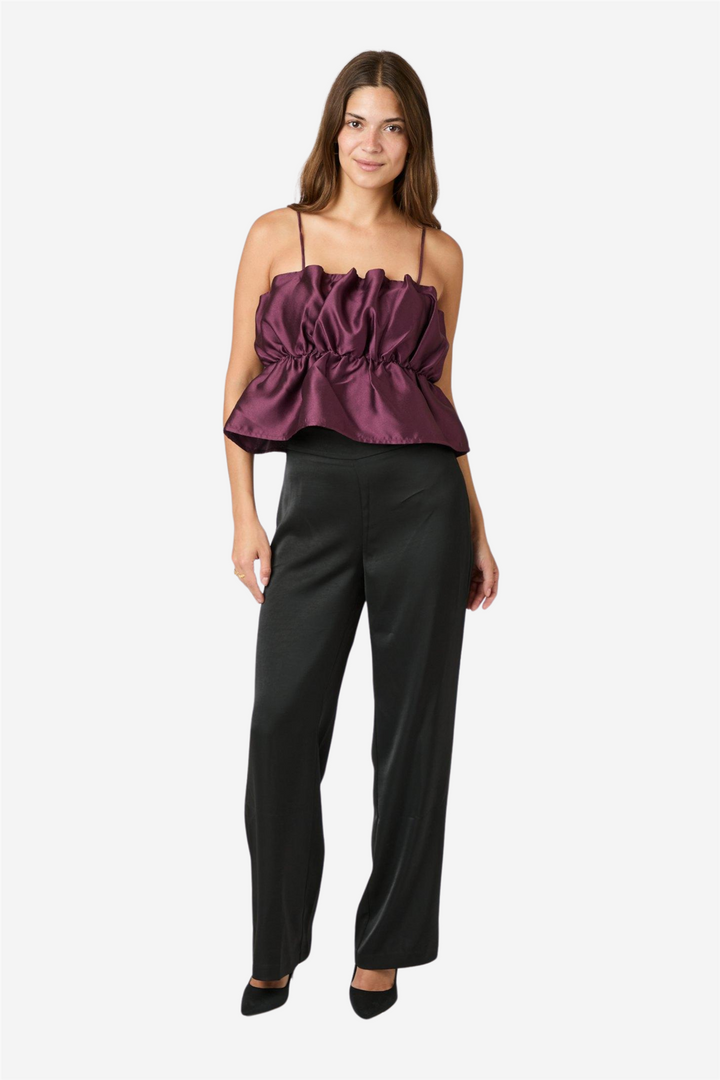 Neo Noir Topper & t-skjorter Tipton Dull Satin Top Burgundy