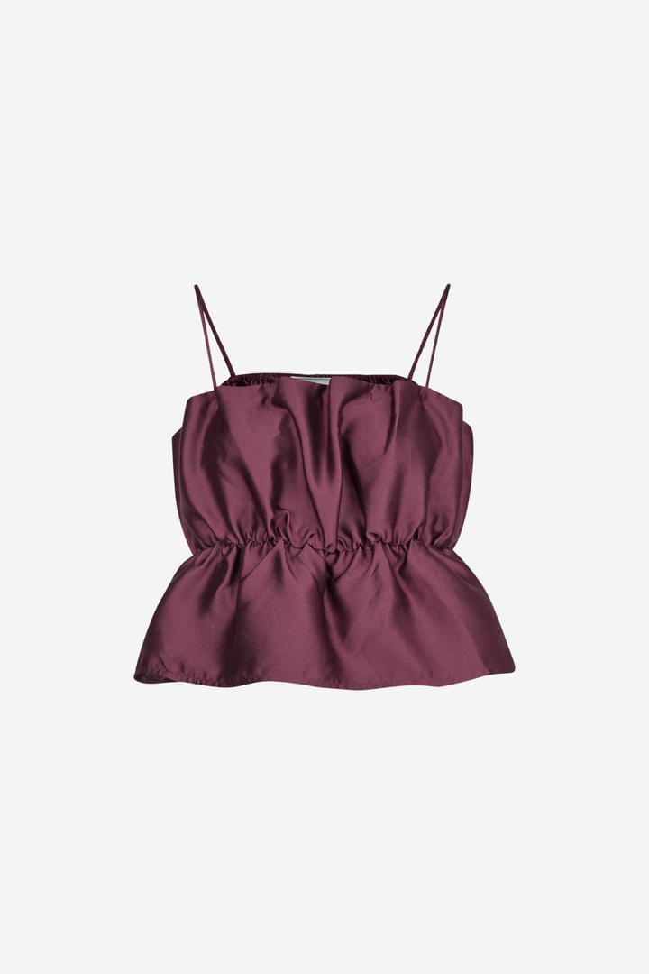 Neo Noir Topper & t-skjorter Tipton Dull Satin Top Burgundy