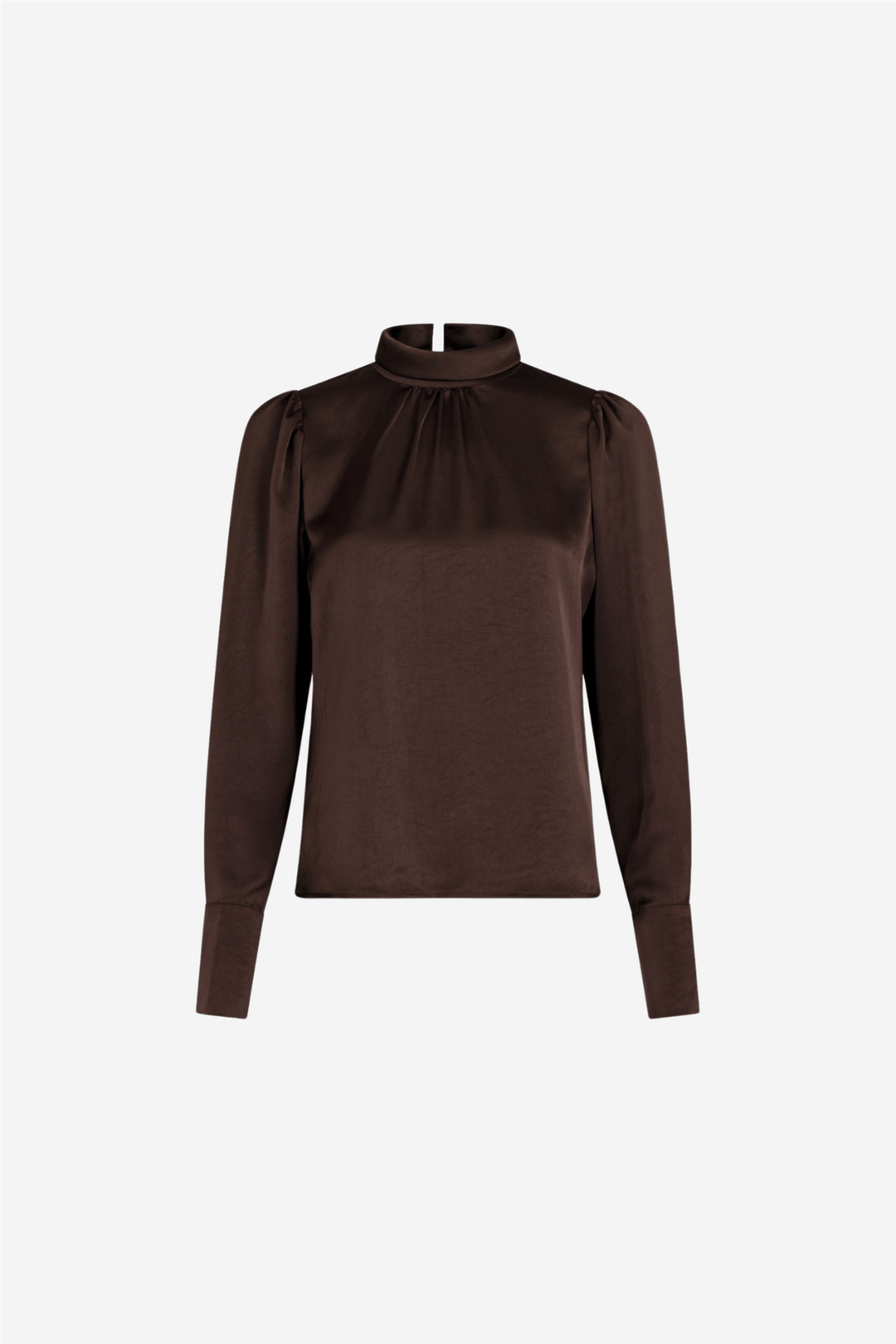 Neo Noir Topper & t-skjorter Toria Heavy Sateen Blouse Dark Brown