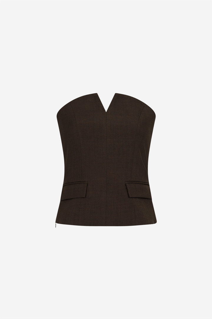 Neo Noir Topper & t-skjorter Yasmine Melange Top Mocca Melange