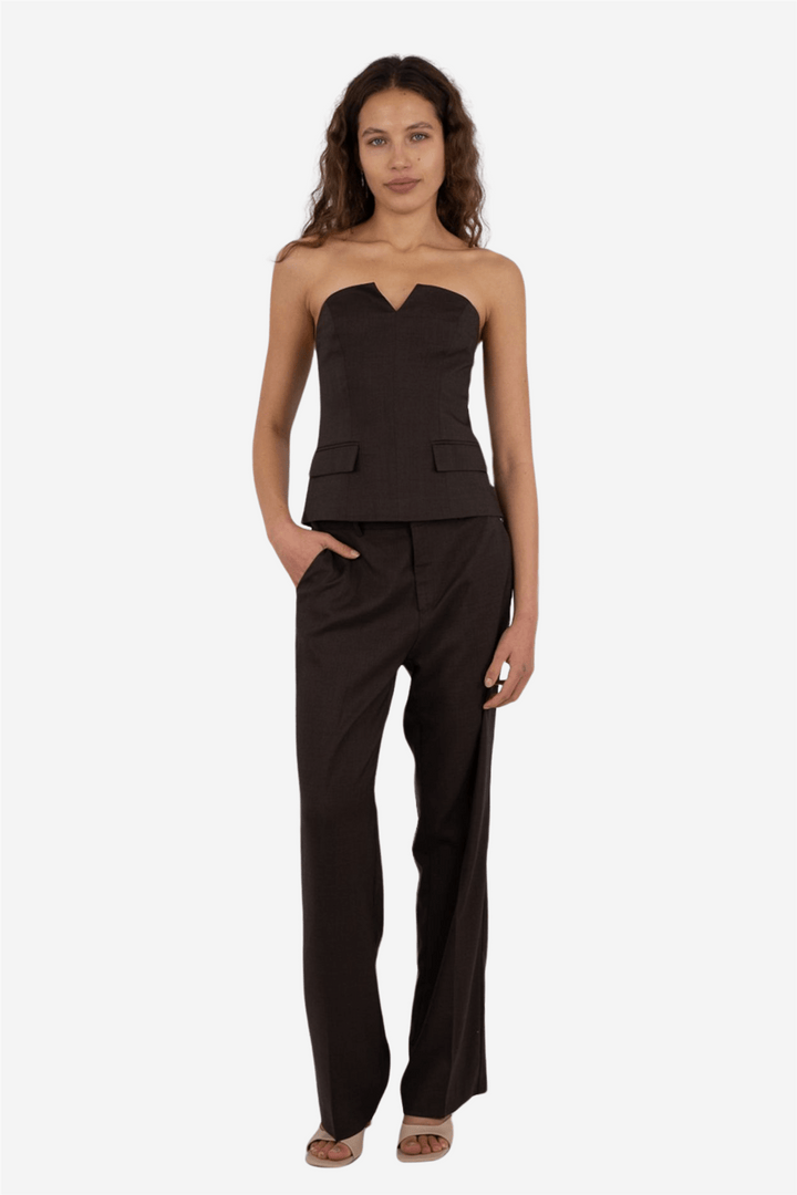 Neo Noir Topper & t-skjorter Yasmine Melange Top Mocca Melange