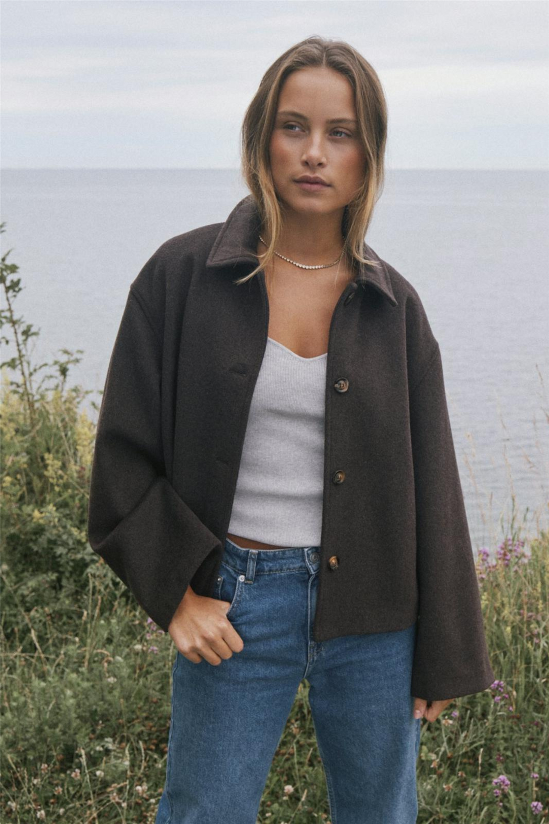 Neo Noir Yttertøy Hamra Wool Jacket Chocolate Brown