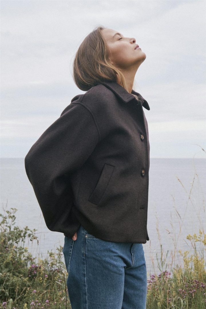 Neo Noir Yttertøy Hamra Wool Jacket Chocolate Brown