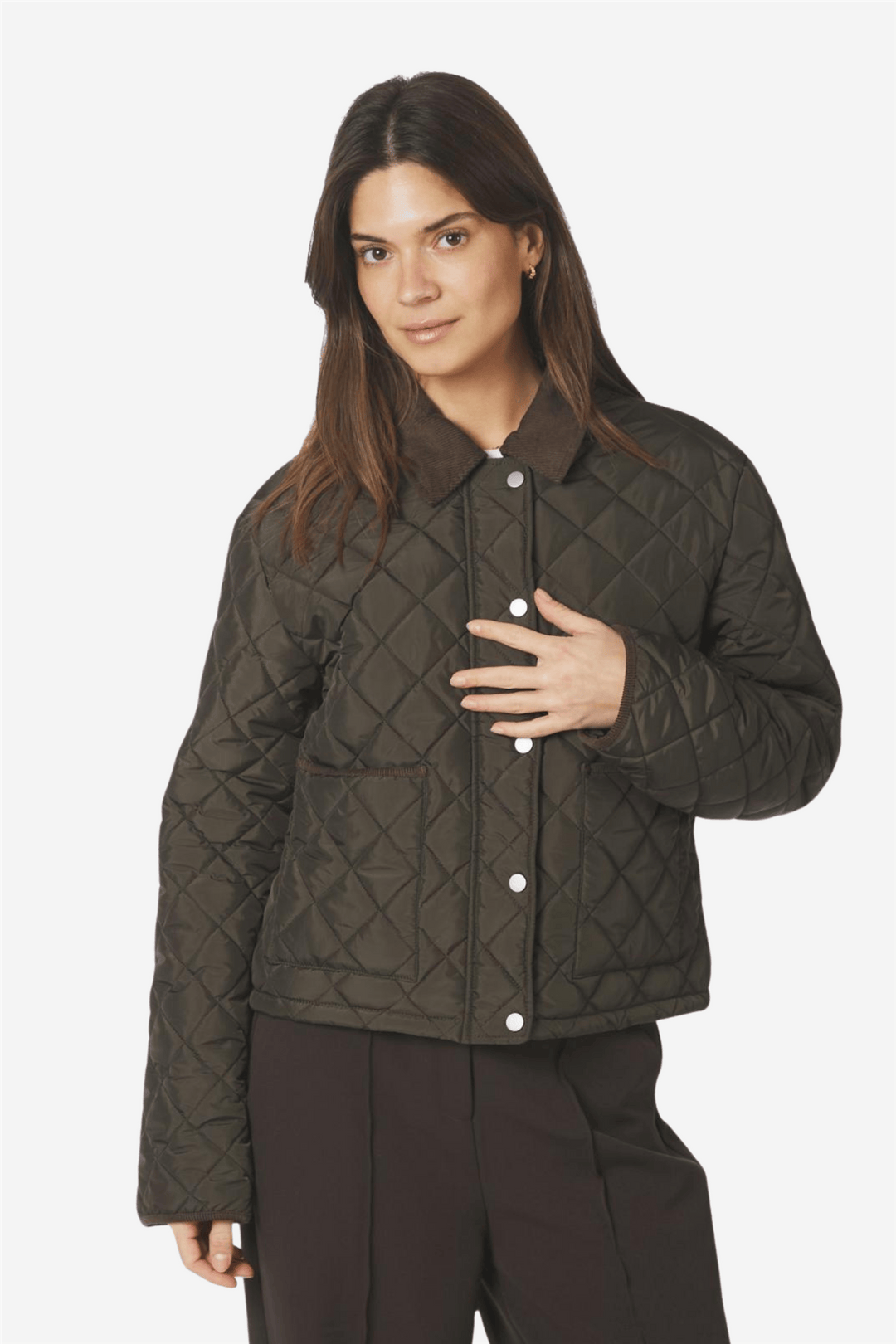 Neo Noir Yttertøy Kanya Quilt Jacket Khaki