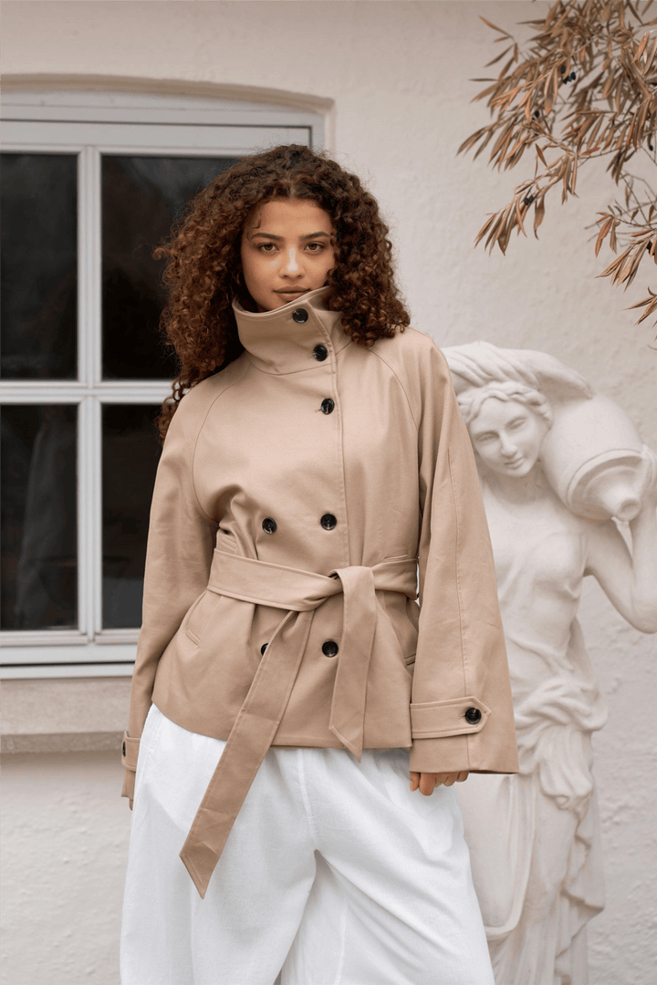 Neo Noir Yttertøy Munet Trench Jacket Sand