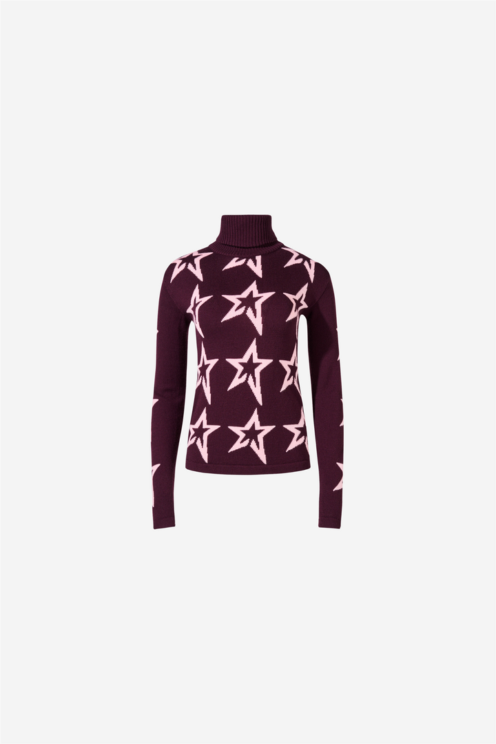 Perfect Moment Skitøy Star Dust Sweater Burgundy/Petal Pink