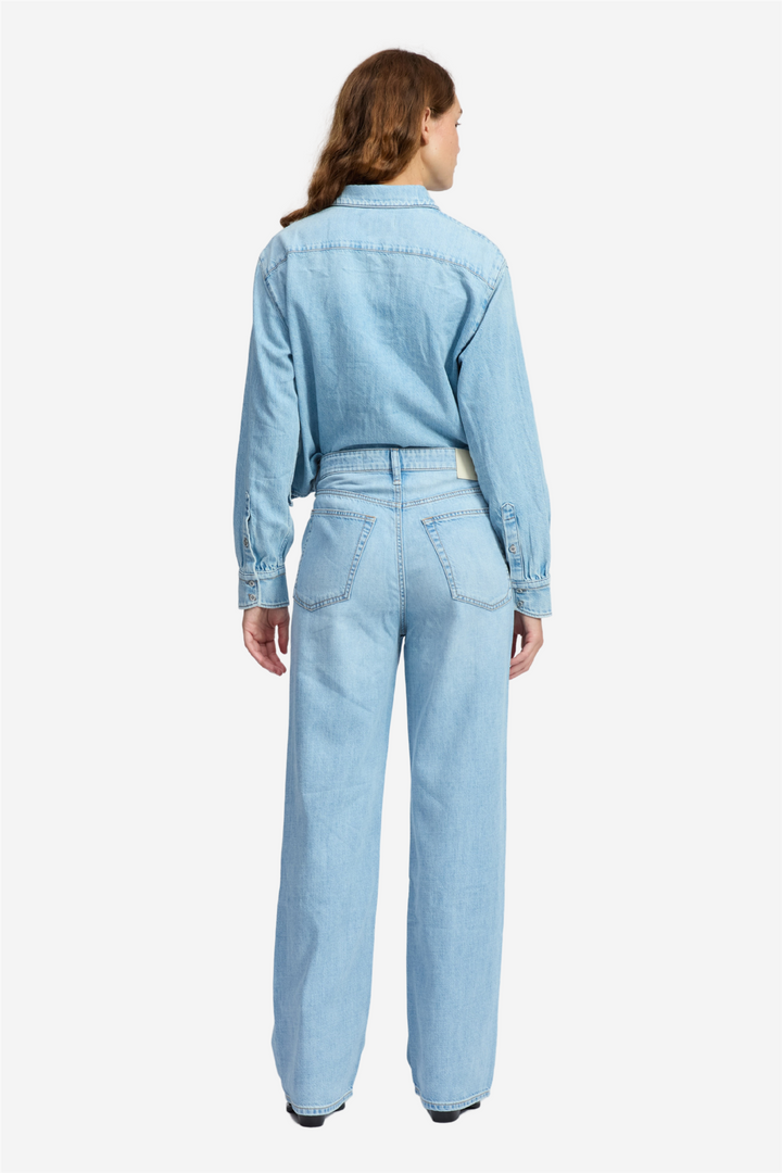 Rag & Bone Bukser & jeans FEATHERWEIGHT LOGAN MID-RISE WIDE LEG GREENPORT