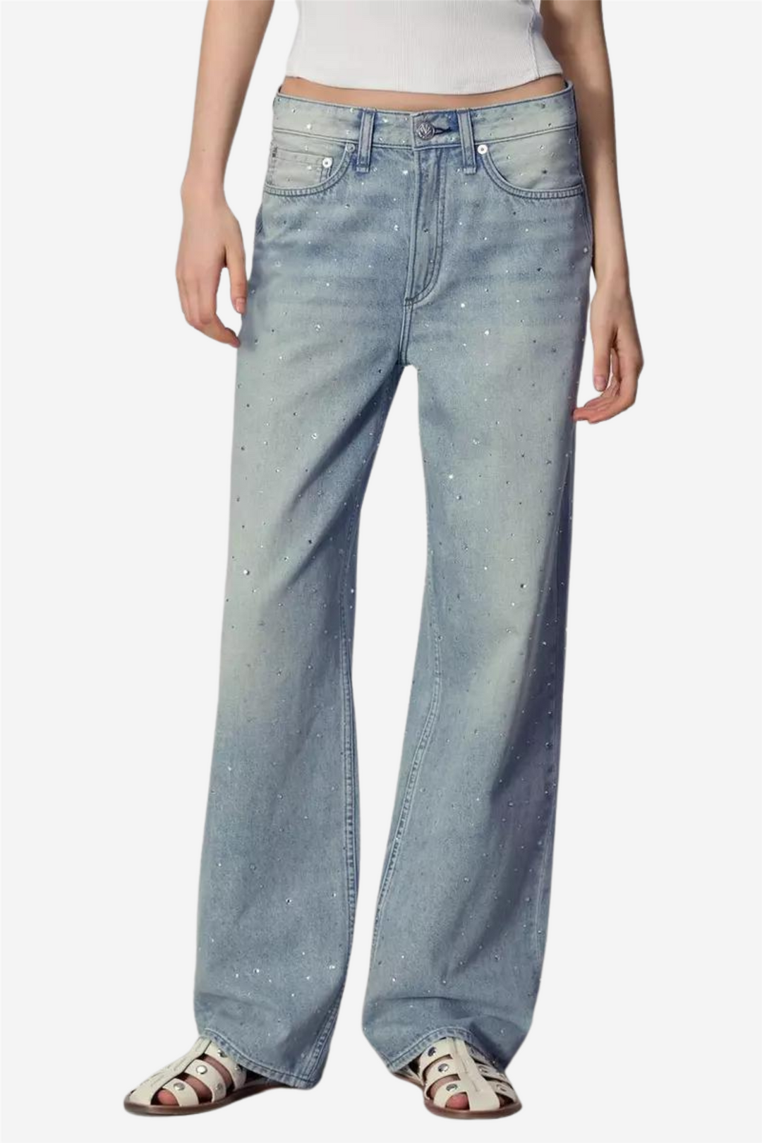 Rag & Bone Bukser & jeans Logan Wide Leg Misty Jewel