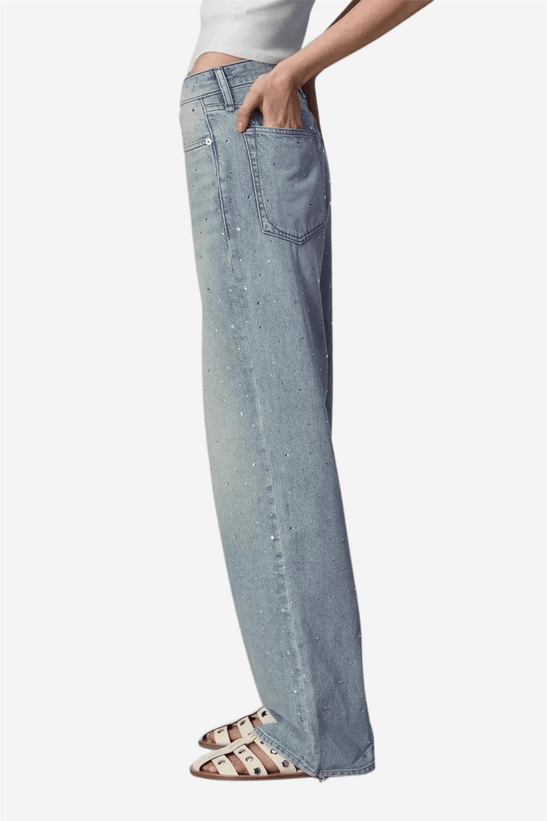 Rag & Bone Bukser & jeans Logan Wide Leg Misty Jewel