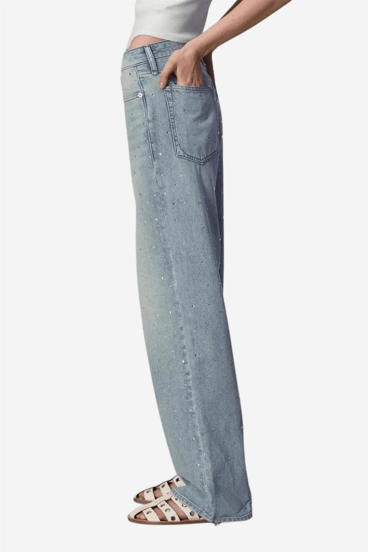 Rag & Bone Bukser & jeans Logan Wide Leg Misty Jewel
