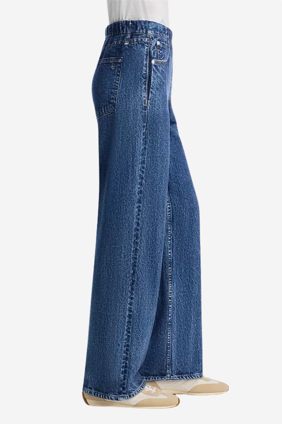 Rag & Bone Bukser & jeans MIRAMAR FLEECE TERRY WIDE LEG TOPAZ