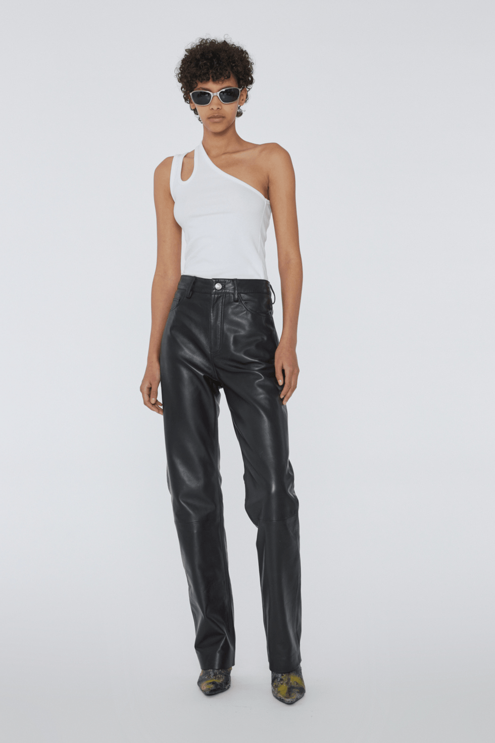 Remain Bukser & jeans Leather Straight Pants Black