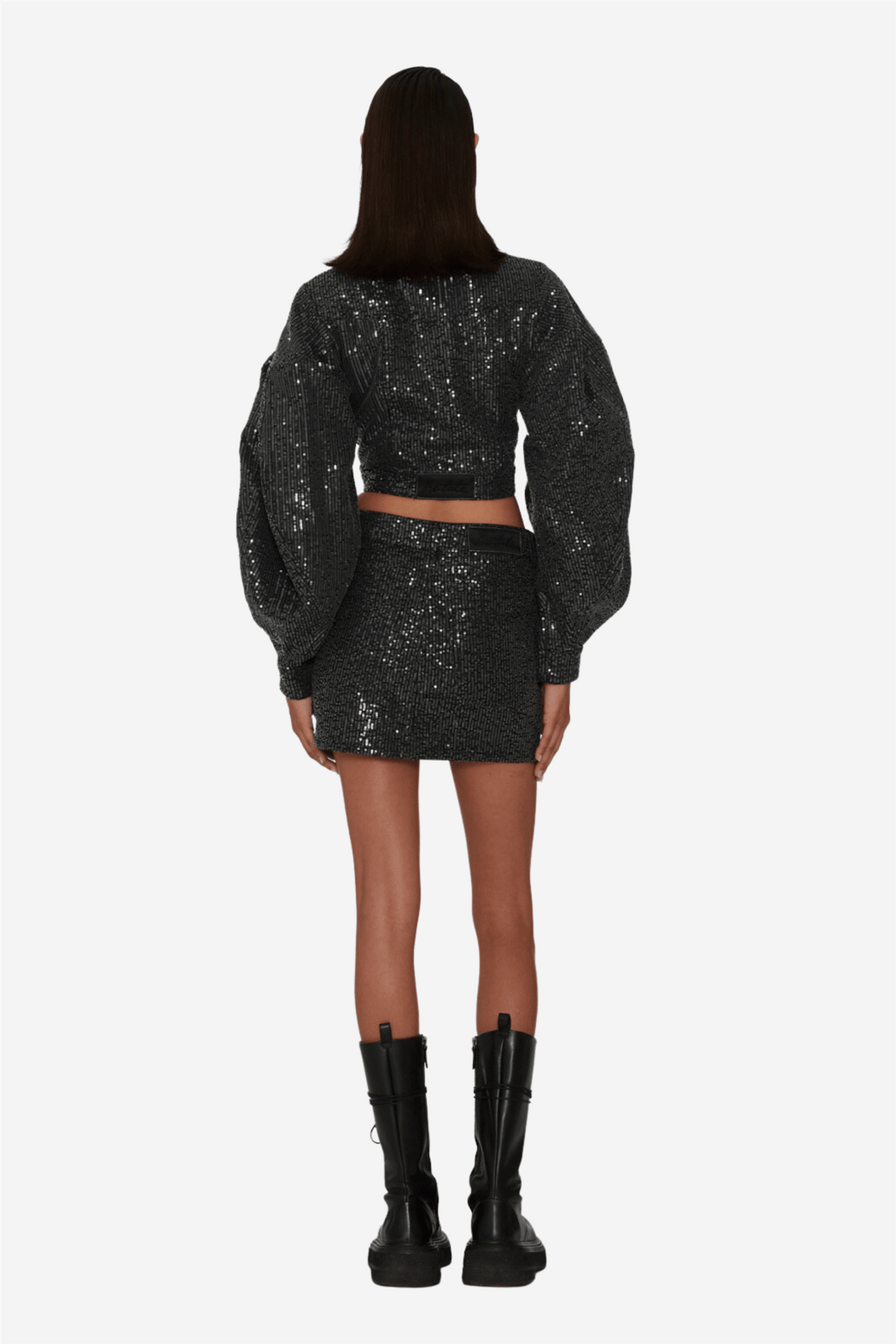 Rotate Skjørt Twill Sequin Mini Skirt Black