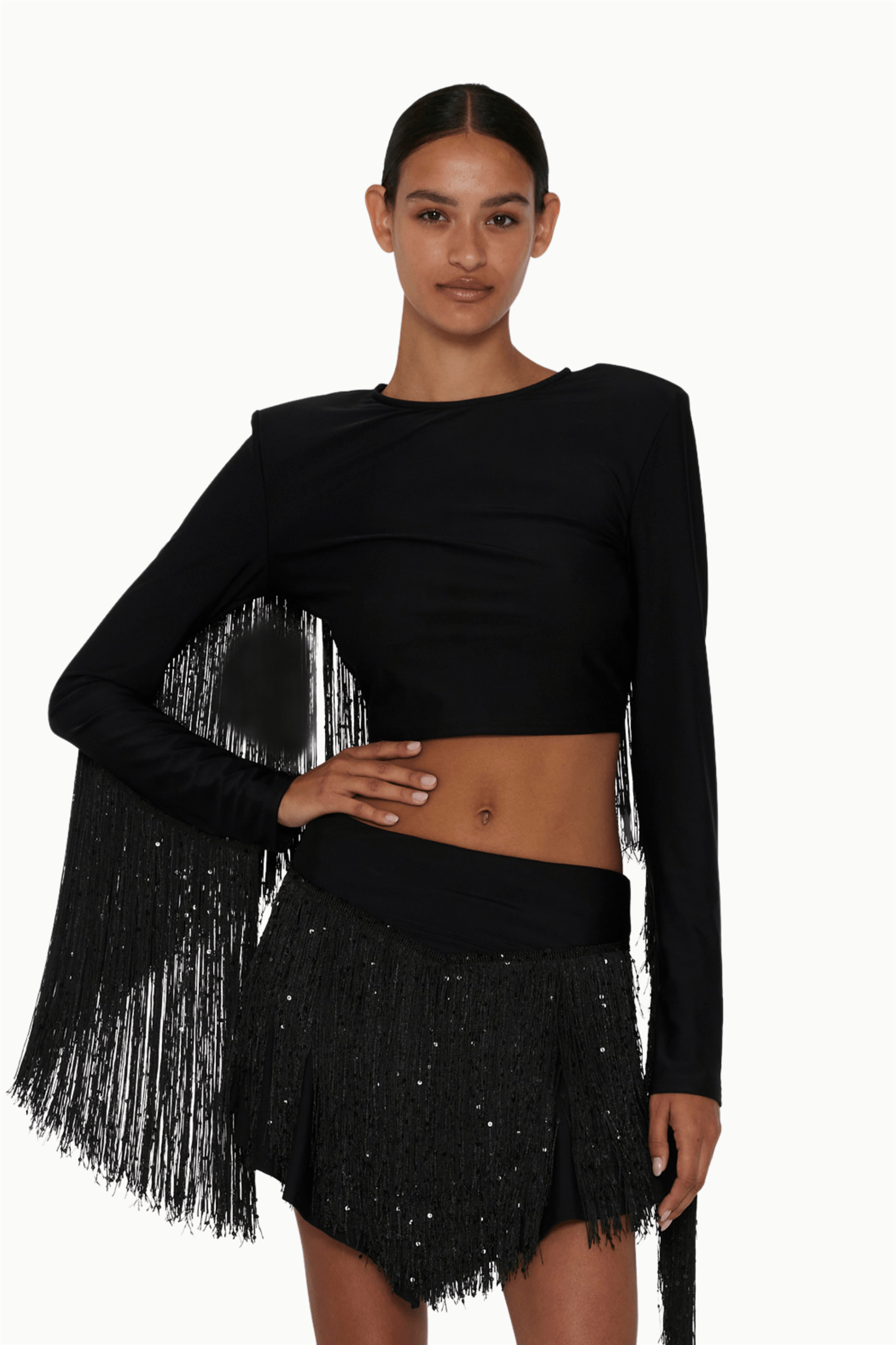 Top Me Sequin Fringe Crop Top – Me & My Cousin