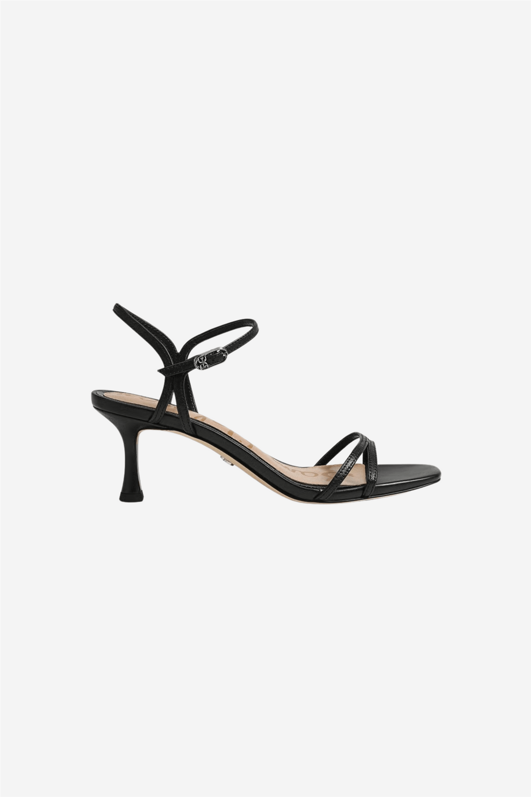 Sam Edelman Sko Presley Strappy Kitten Heel Black Leather