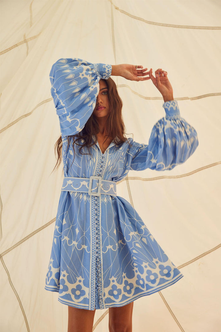 Scarlett Poppies Kjoler & jumpsuits Galina Short Dress Vista Blue