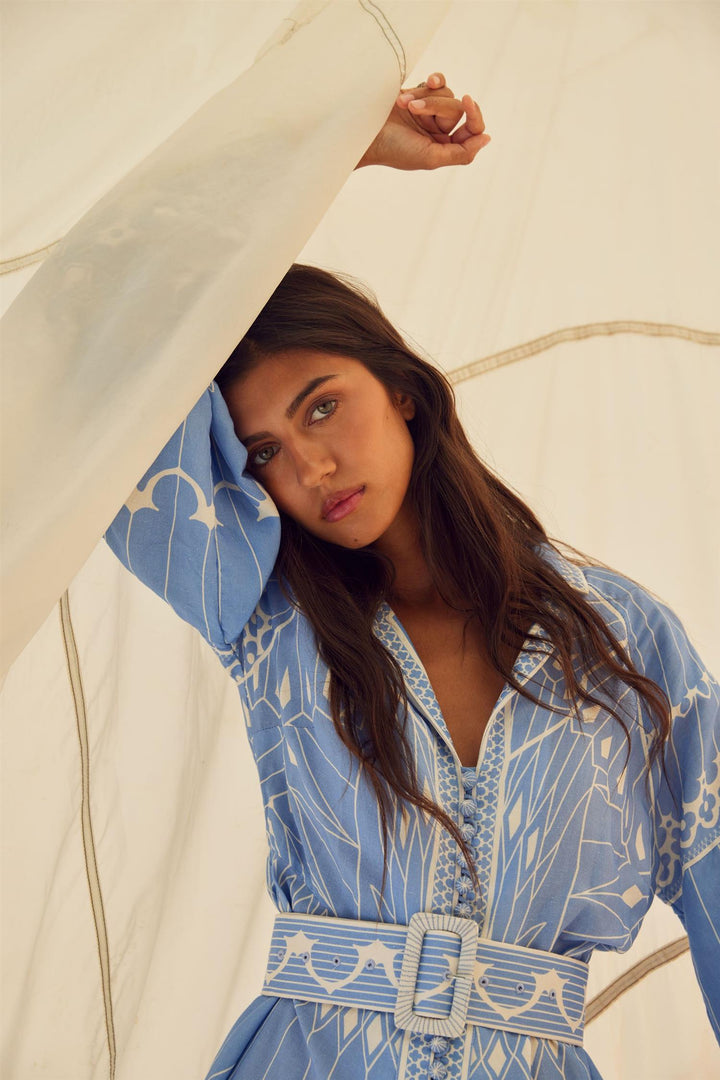 Scarlett Poppies Kjoler & jumpsuits Galina Short Dress Vista Blue