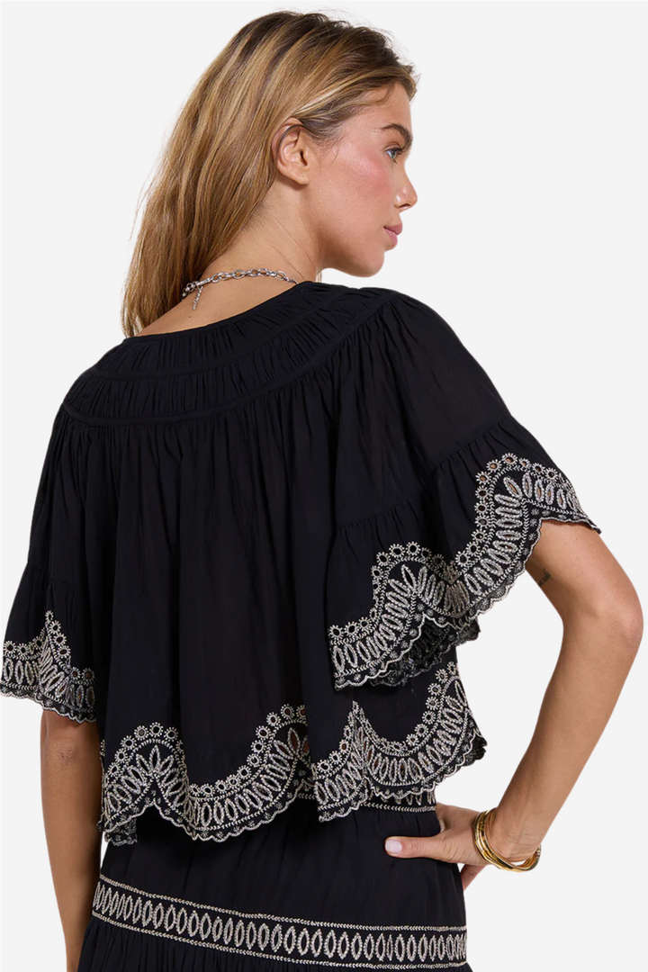 Scarlett Poppies Topper & t-skjorter Anaya Top Onyx Black