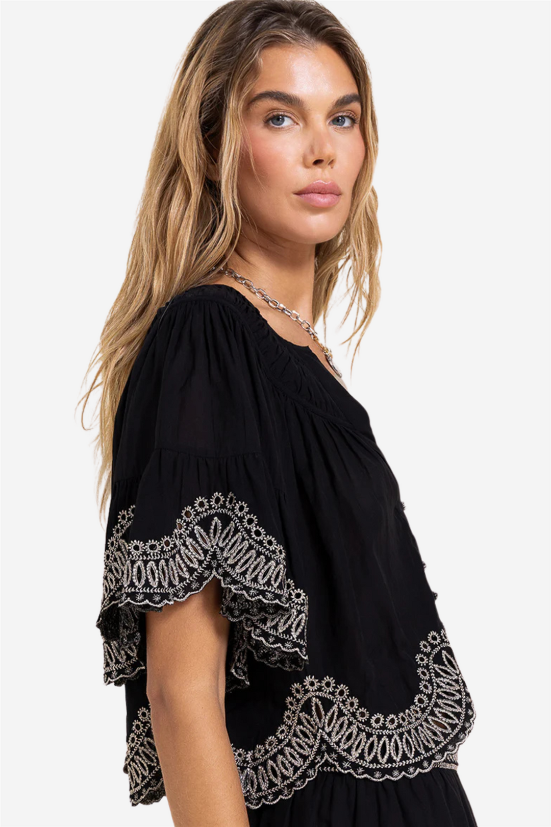 Scarlett Poppies Topper & t-skjorter Anaya Top Onyx Black