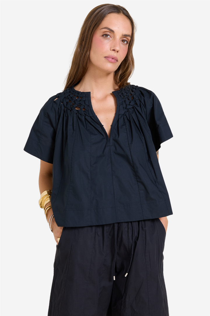 Scarlett Poppies Topper & t-skjorter Dahila Top Onyx Black