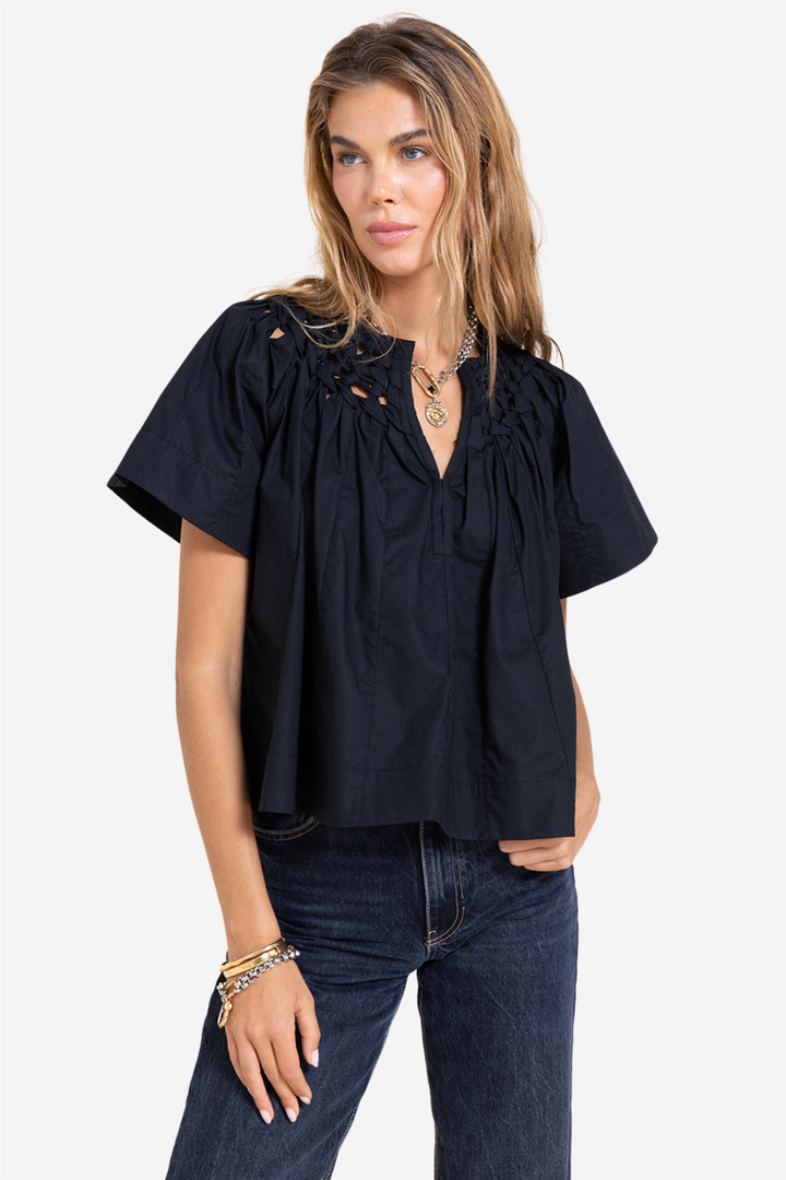 Scarlett Poppies Topper & t-skjorter Dahila Top Onyx Black