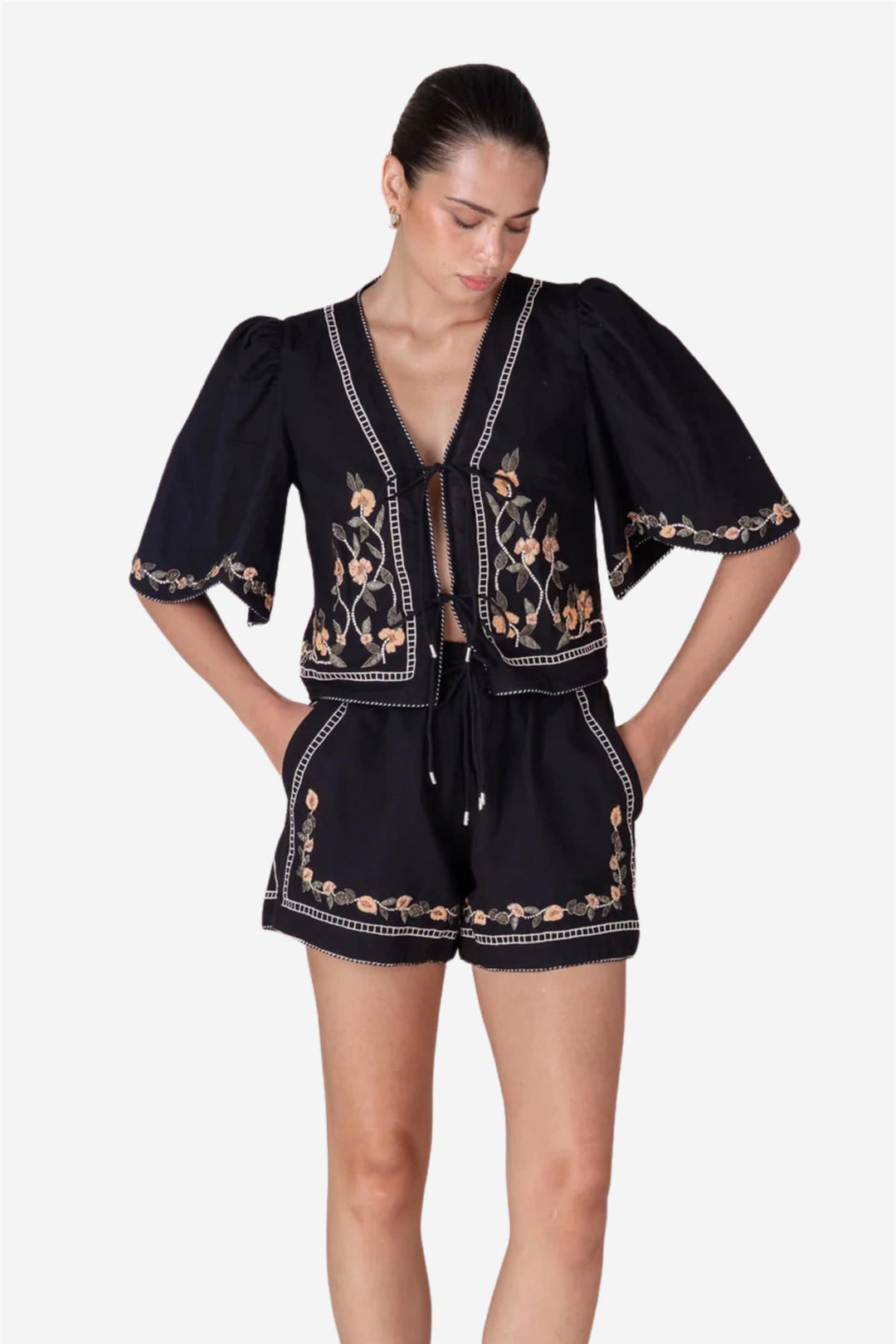 Scarlett Poppies Topper & t-skjorter Freja Top Onyx Black