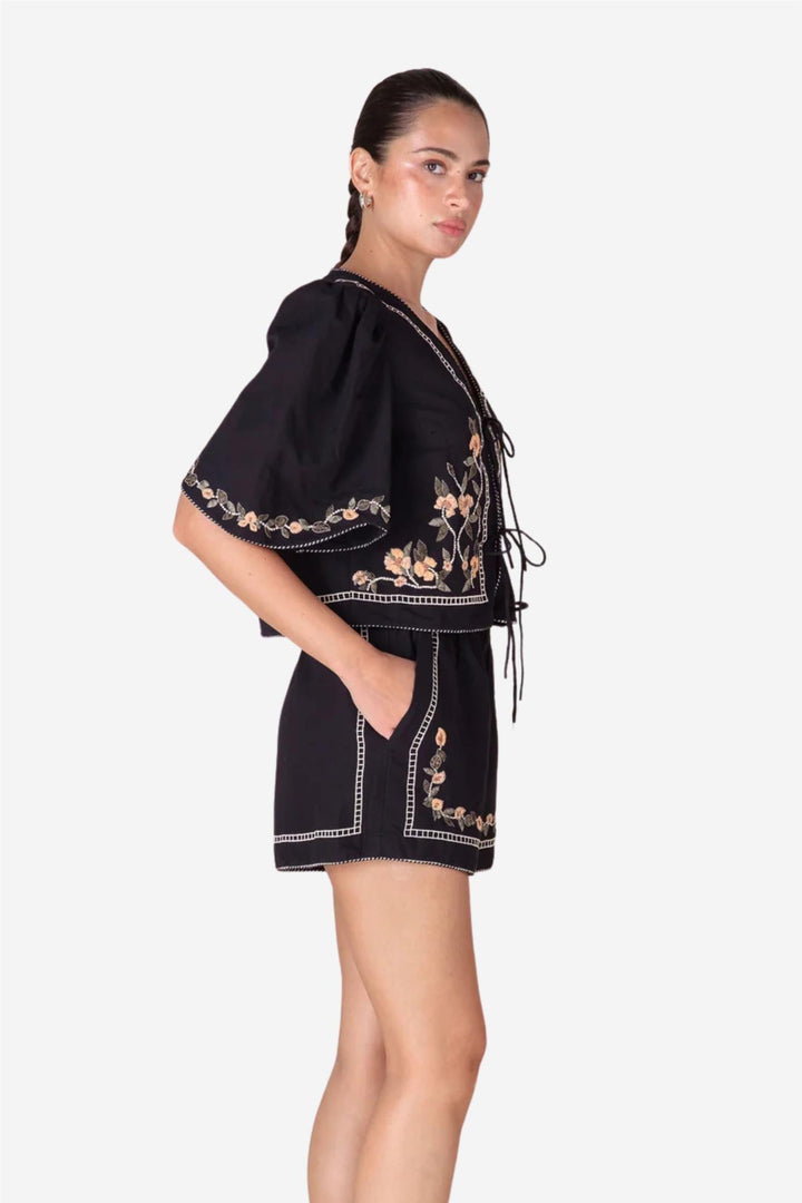 Scarlett Poppies Topper & t-skjorter Freja Top Onyx Black