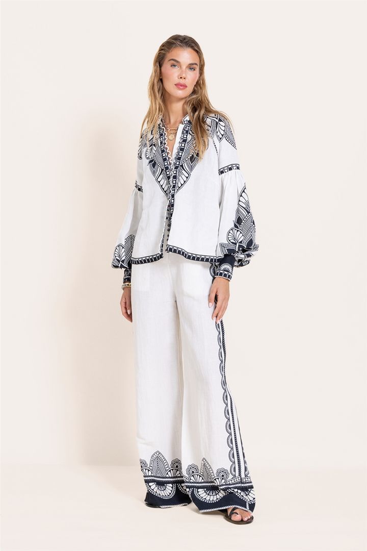 Scarlett Poppies Topper & t-skjorter Sabrina Top Vanilla/Onyx Black