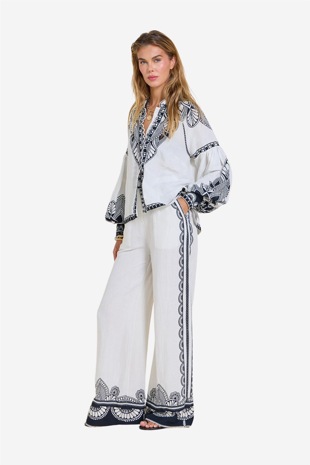 Scarlett Poppies Topper & t-skjorter Sabrina Top Vanilla/Onyx Black