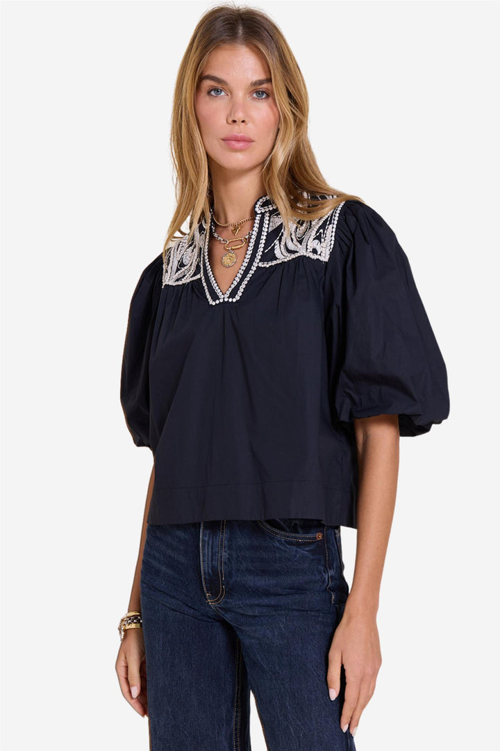 Scarlett Poppies Topper & t-skjorter Sheila Top Onyx Black