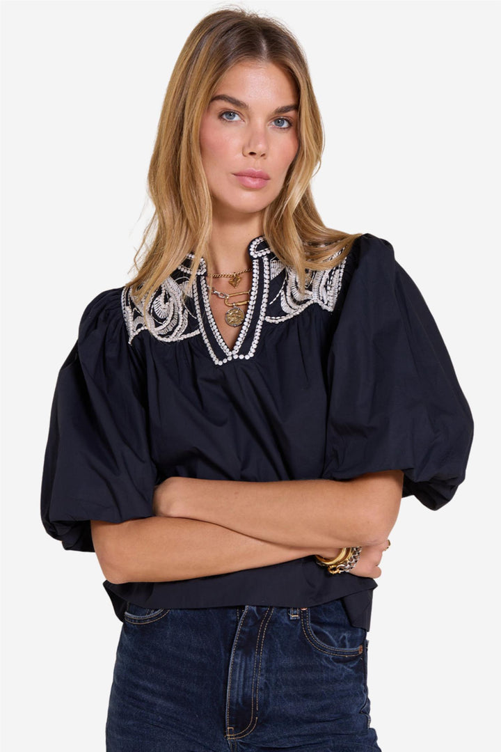 Scarlett Poppies Topper & t-skjorter Sheila Top Onyx Black