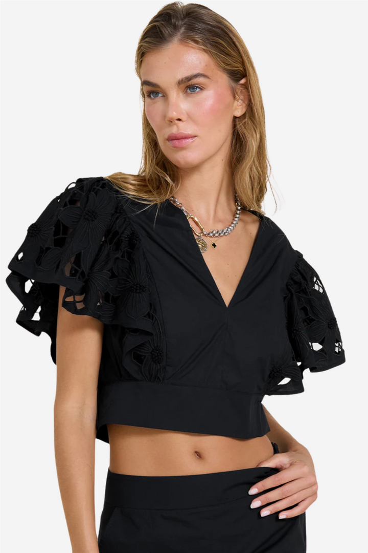 Scarlett Poppies Topper & t-skjorter Talia Top Onyx Black