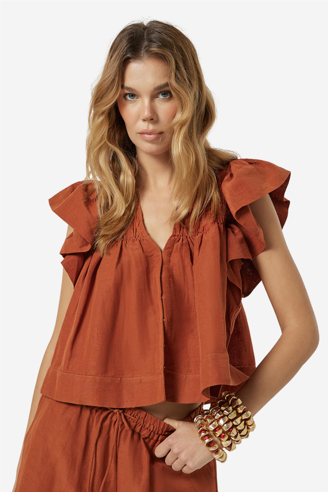 Scarlett Poppies Topper & t-skjorter Utrika Top Arabian Spice