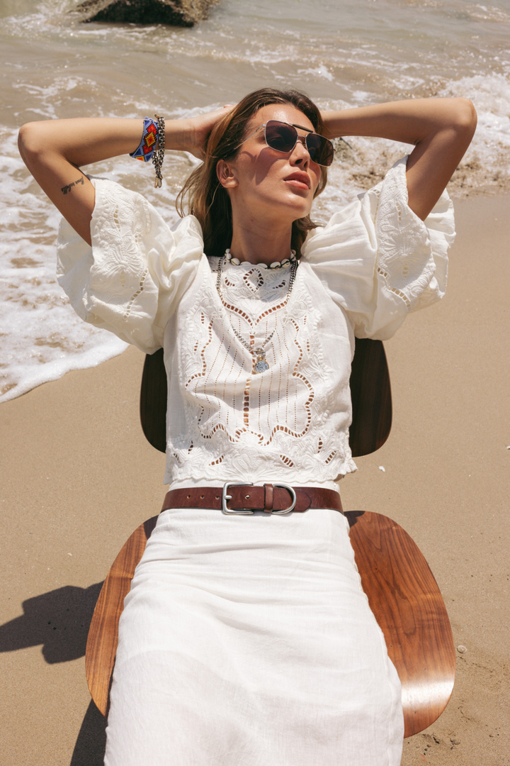 Scarlett Poppies Topper & t-skjorter Zenith Top Vanilla