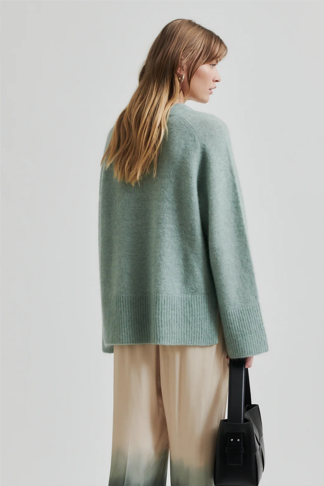 Second Female Genser & Cardigan Brookline Knit Raglan O-Neck Slate Green