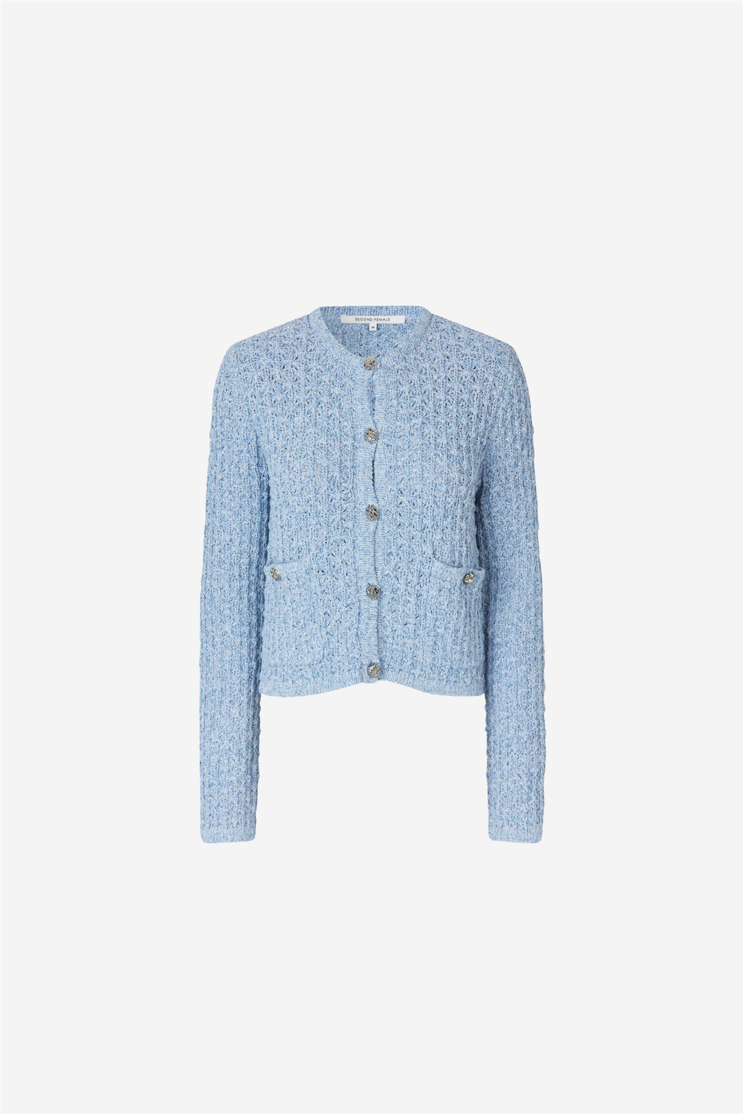 Second Female Genser &amp; Cardigan Grenadel Knit Cardigan Powder Blue