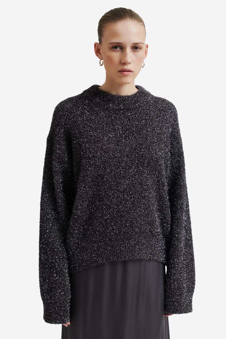 Second Female Genser & Cardigan Lamilla Knit O-Neck Iron Gate