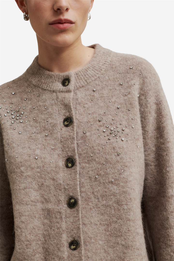 Second Female Genser & Cardigan Sparkling Knit Cardigan Roasted Cashew