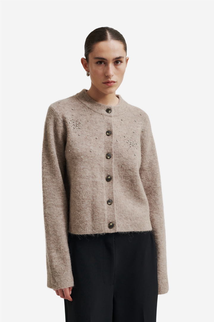 Second Female Genser & Cardigan Sparkling Knit Cardigan Roasted Cashew