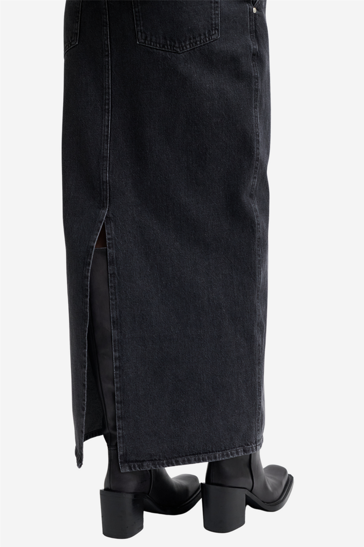 Second Female Skjørt Andorra Denim Long Skirt Dark Grey Denim