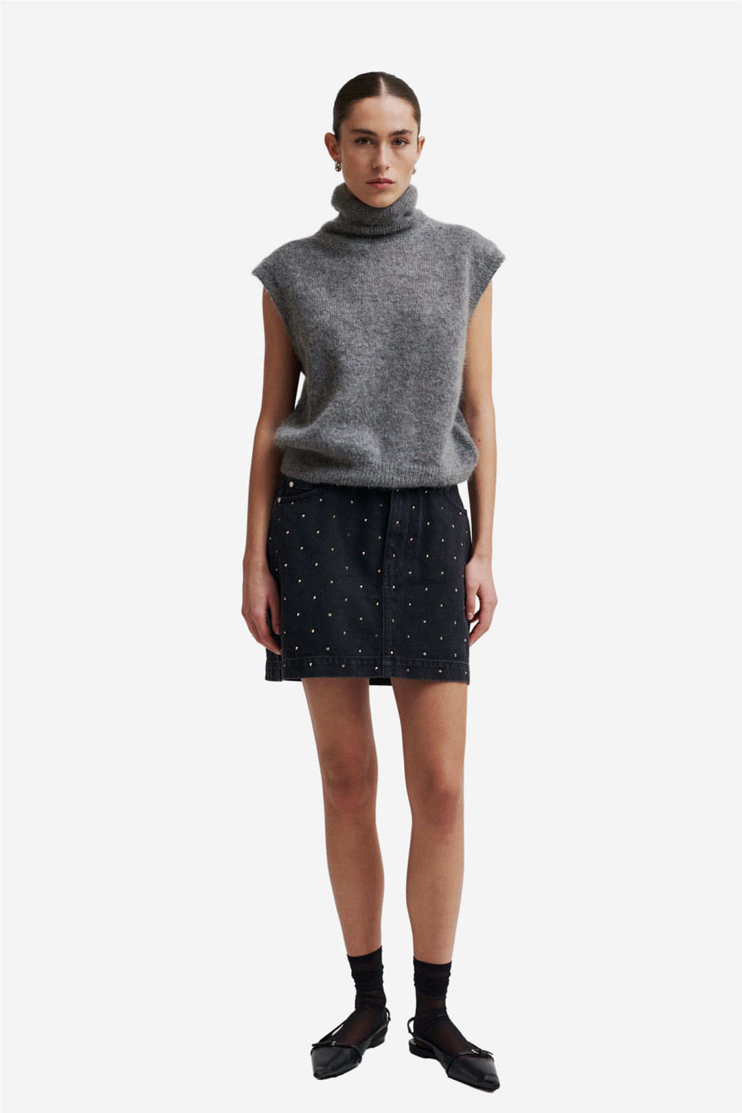 Second Female Skjørt Jayden Denim Skirt Black denim