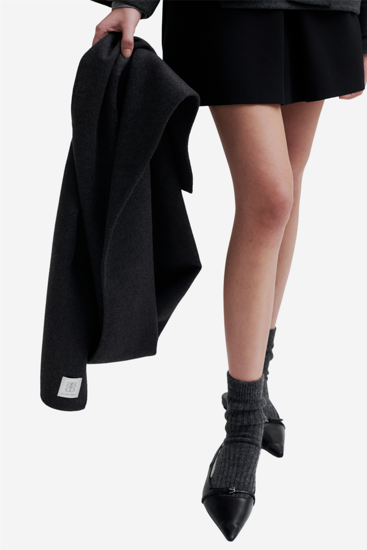 Second Female Tilbehør Walance Scarf Dark Grey Melange